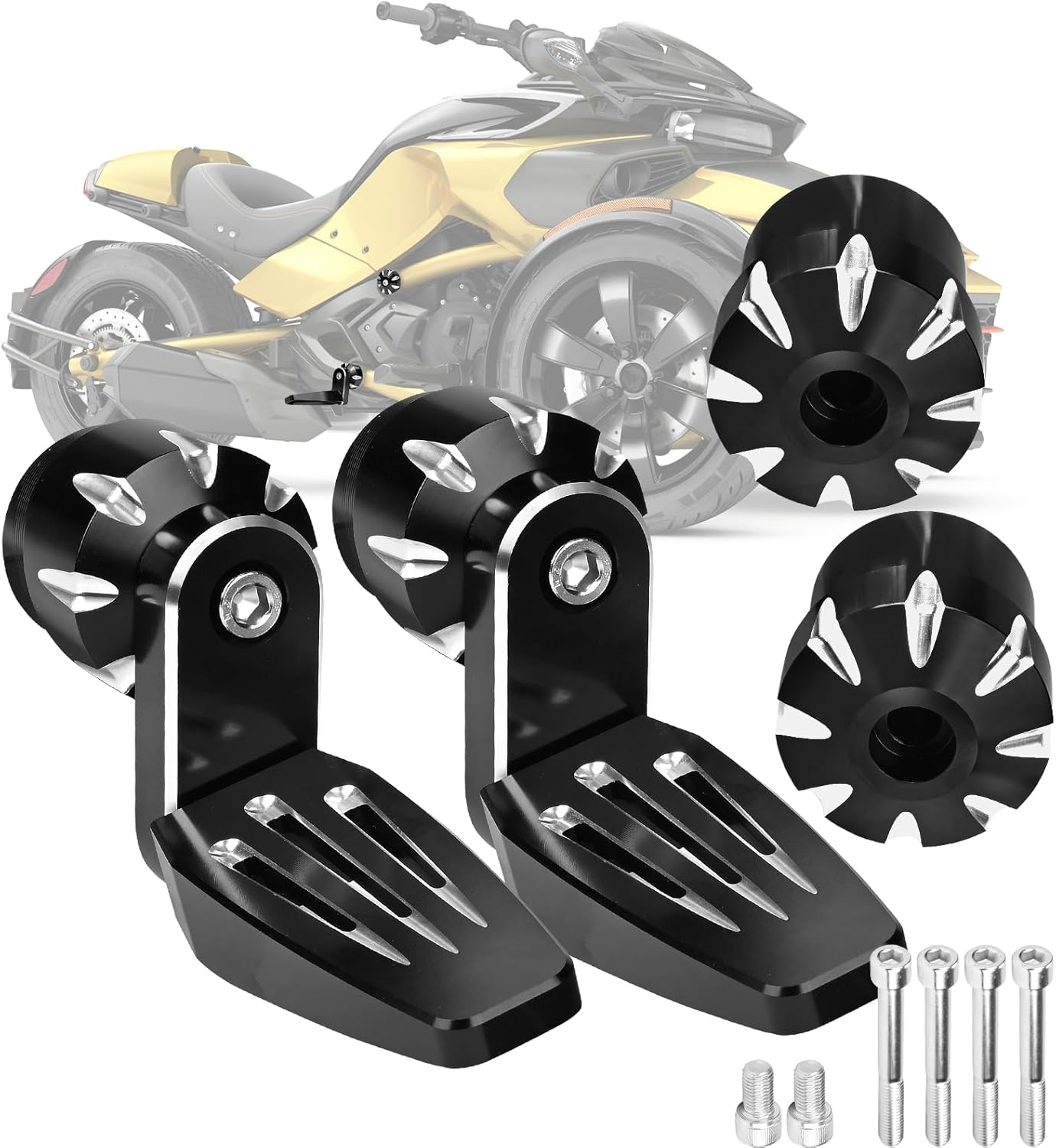 Hutexico for Can Am ATV Foot Pegs, 360° Adjustable Floor