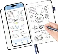 Conjunto de caneta digital para escrever – caneta inteligente para anotações com caderno, digitalização de sincronização em tempo real para anotações em papel, arte e reunião, conversão em texto