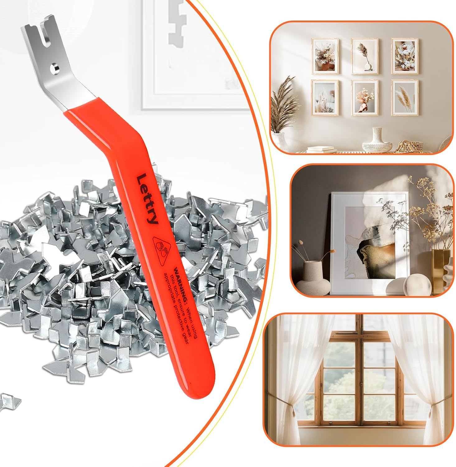 2 Glazier Point Driver, Glazing Push Point Driver Tool with 240 Push Points, Glazier Setting Tool for Framing Glass Picture Cross Stitch (2)