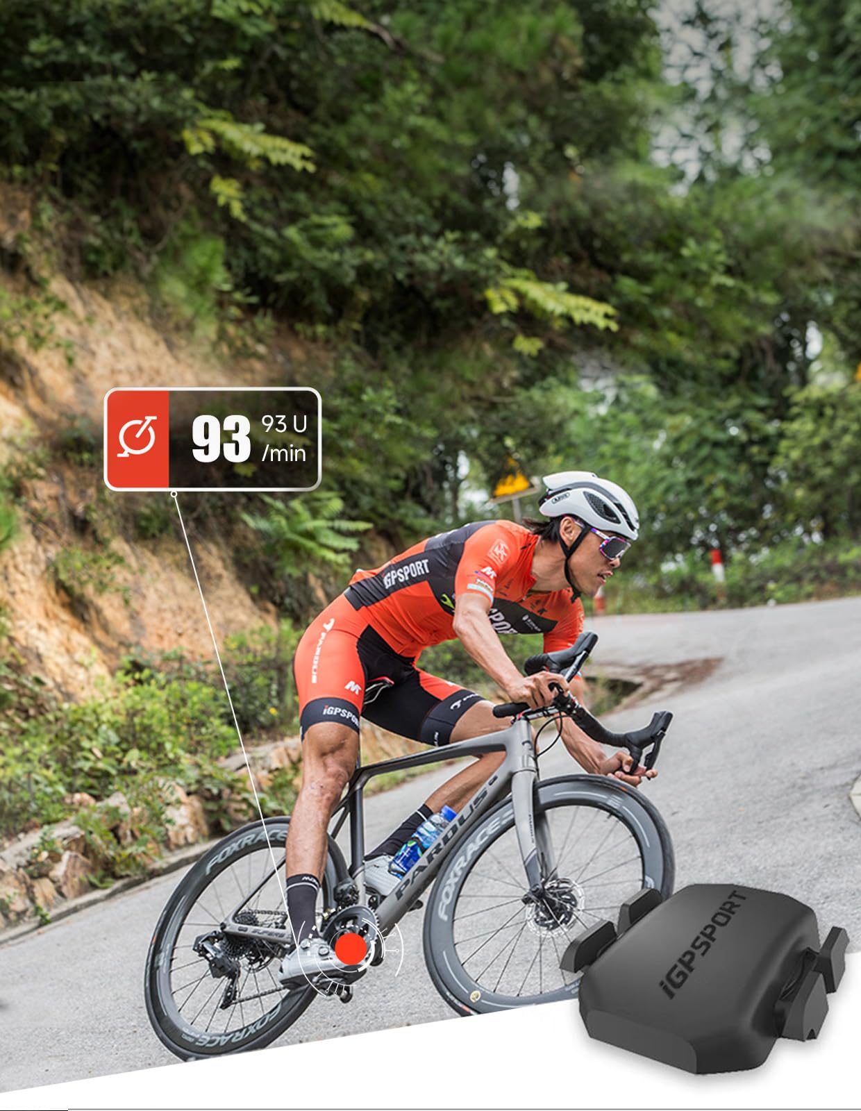 iGPSPORT SPD70 Fahrrad Geschwindigkeitsmesser/CAD70 Fahrrad Trittfrequenzsensor, 300 Stunden Akkulaufzeit, Bluetooth 5.0 ANT+, IPX7