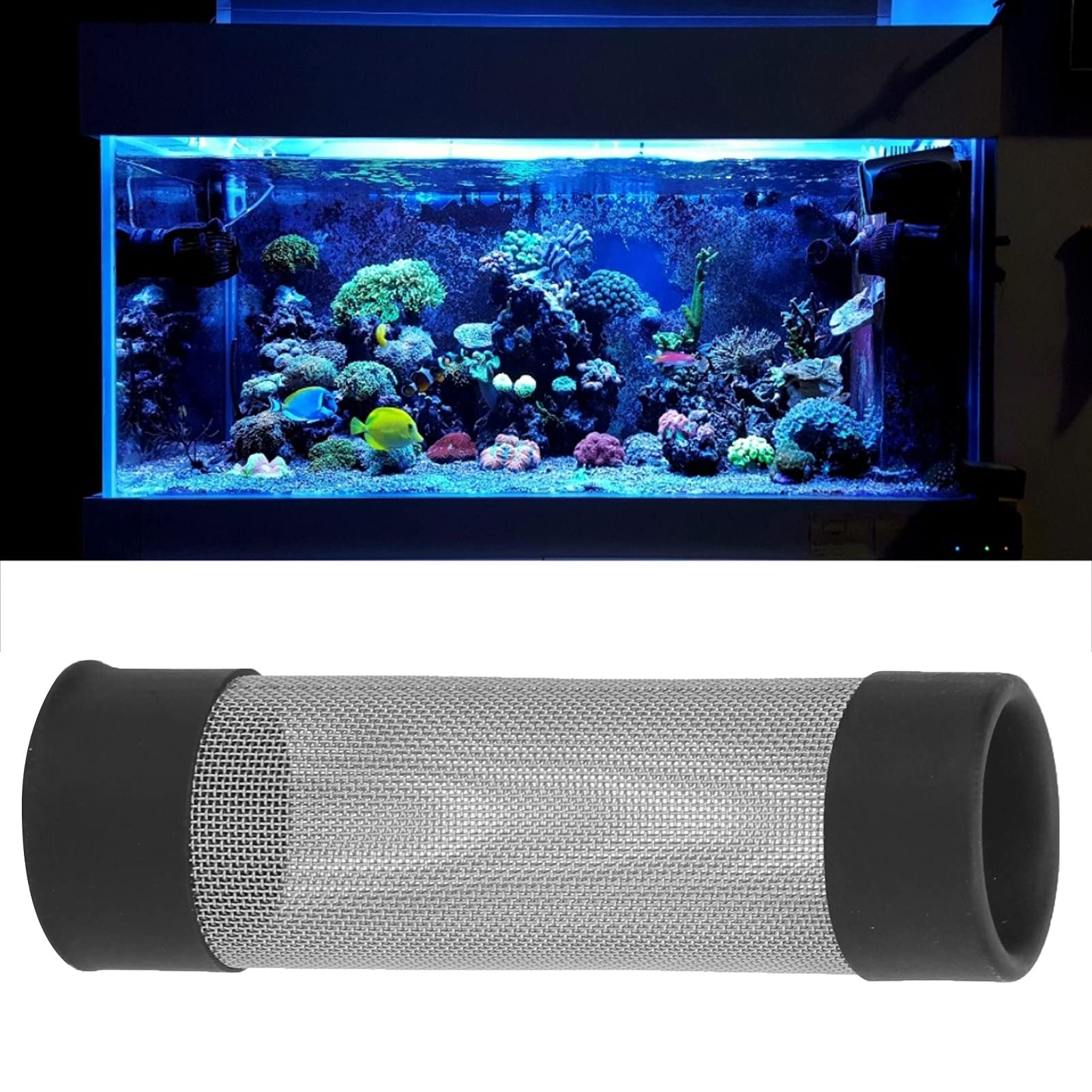Aquarium Inlet Filter, Tank Filter Cover Stainless Steel Inlet and Exhaust Protective Mesh for Fish Shrimp Inlet Protector (Inner Diameter 12mm