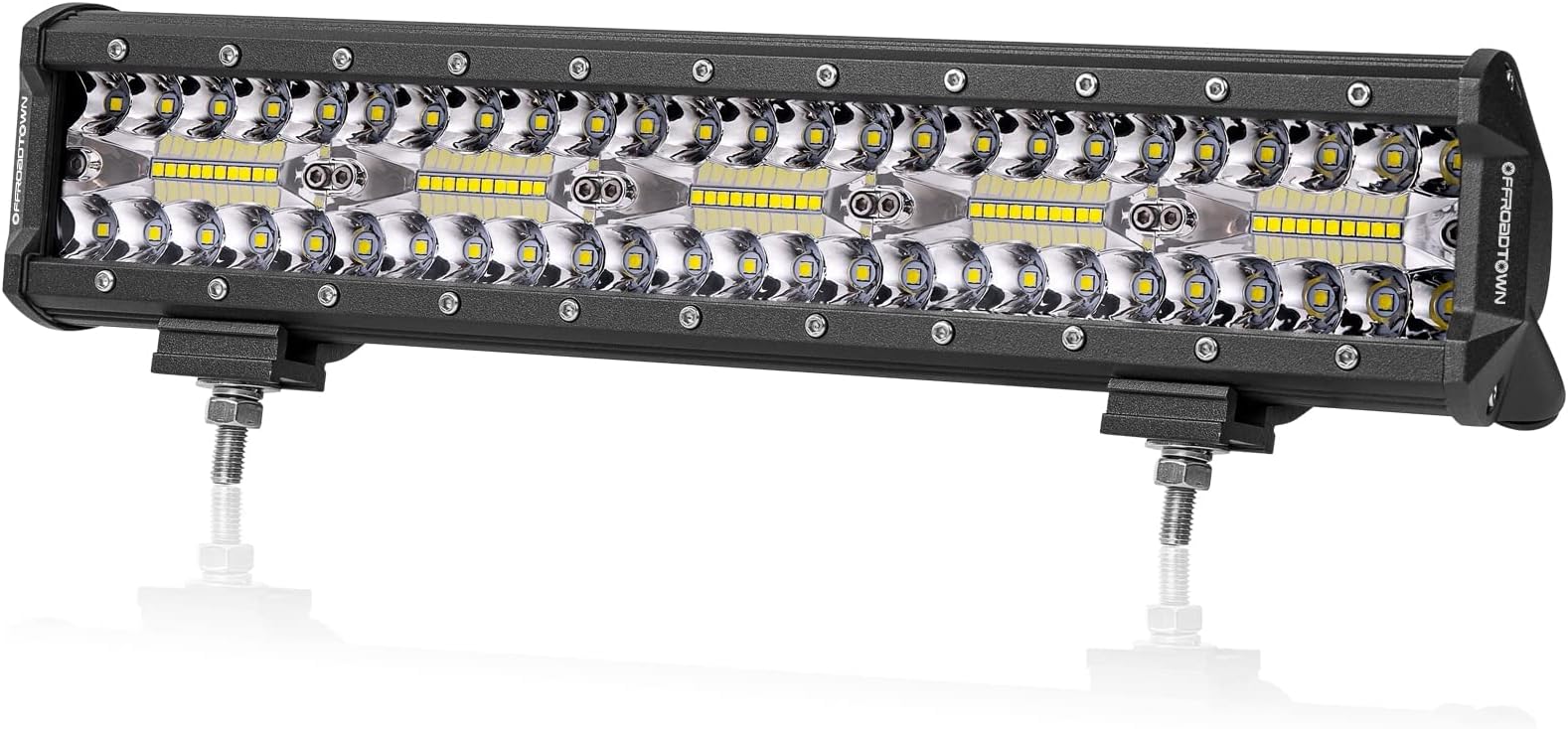 OFFROADTOWN 15 Inch 300W LED Light Bar, White, Aluminum, IP68 Waterproof, Suitable for Off-Road Vehicles, UTVs, ATVs, Trucks, Boats