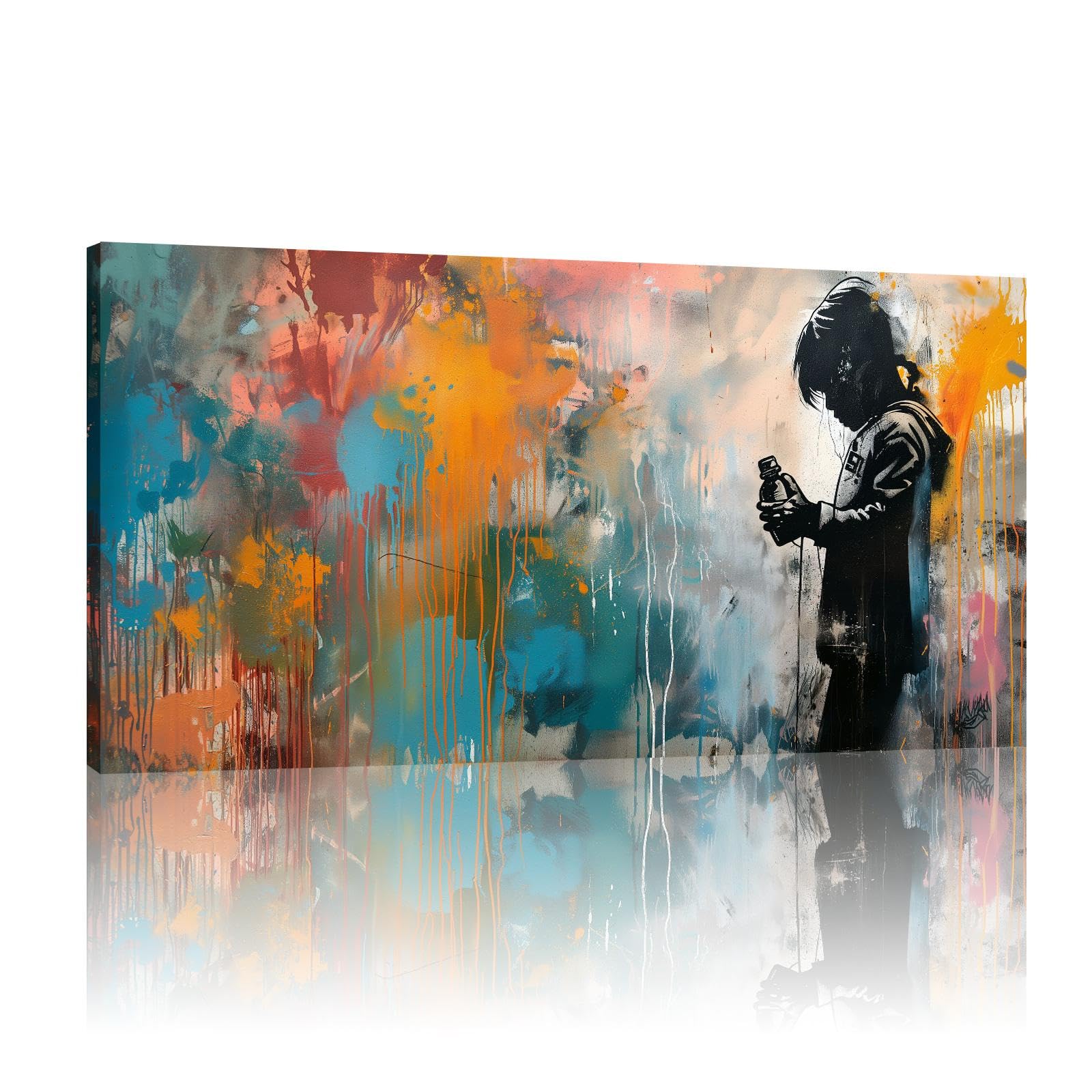 Póster de pared abstracto de Banksy en lienzo de 30x60 cm para decorar oficinas creativas 7