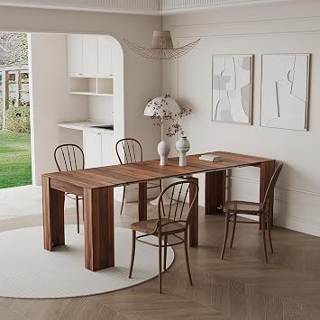 20-118 Extendable Dining Room Table for 2-12 People, Walnut