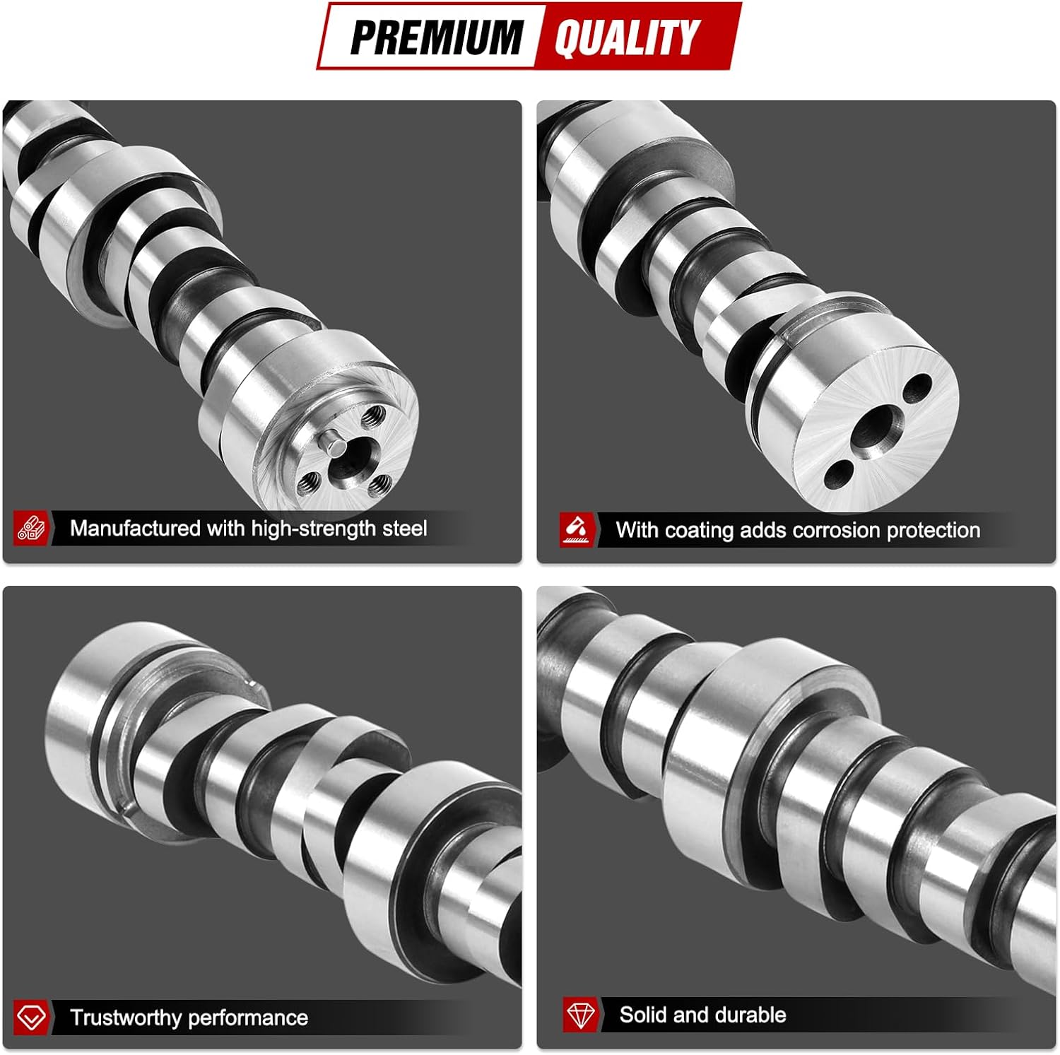 LS Stage 3 Truck Cam Kit Fit for 1999-2013 GM Truck & SUVs 4.8L 5.3L 6.0L 6.2L Engines, Work with Silverado Sierra Vortec, Includes Stage Ⅲ V2 Cam, 7.400 Pushrods, LS Beehive Springs, Hat Valve Seals