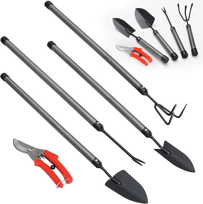 Lot De 3 Outils De Jardin Japonais En Acier Inoxydable Japonais, Fabriqués Au Japon (grande Truelle, Truelle De Transplantation, Cultivateur Manuel), Manche En Bois
