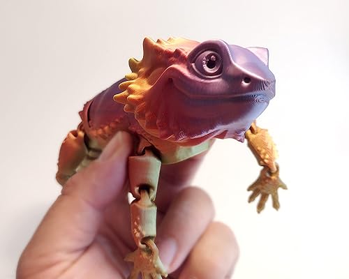 Miniatura 8 de Dragón barbudo lagarto - Adorable juguete articulado impreso en 3D (mediano, dorado)
