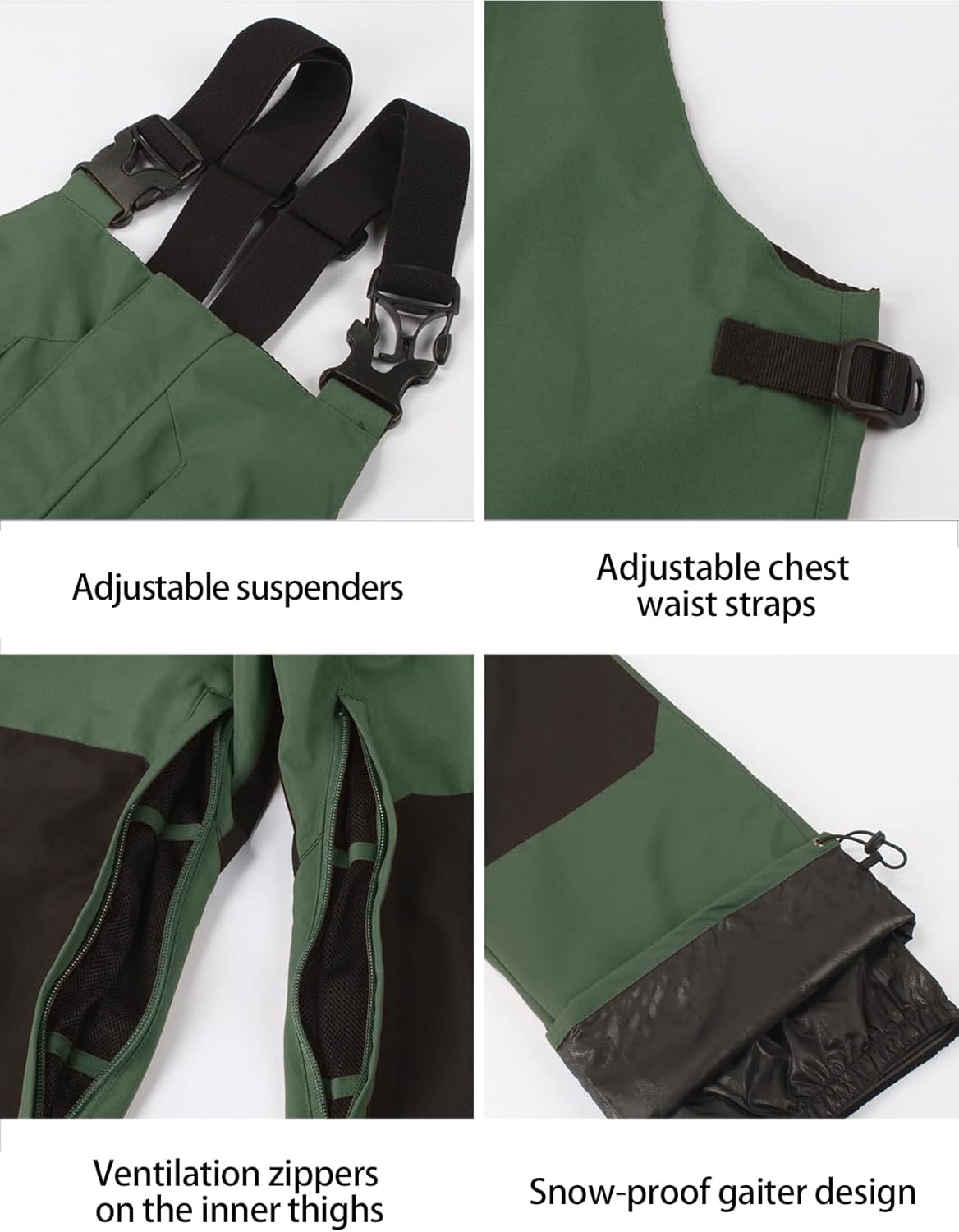 GSOU SNOW Snowboard Bibs Mens Ski Bibs Overalls Snow Pants Womens Waterproof Insulated Sport