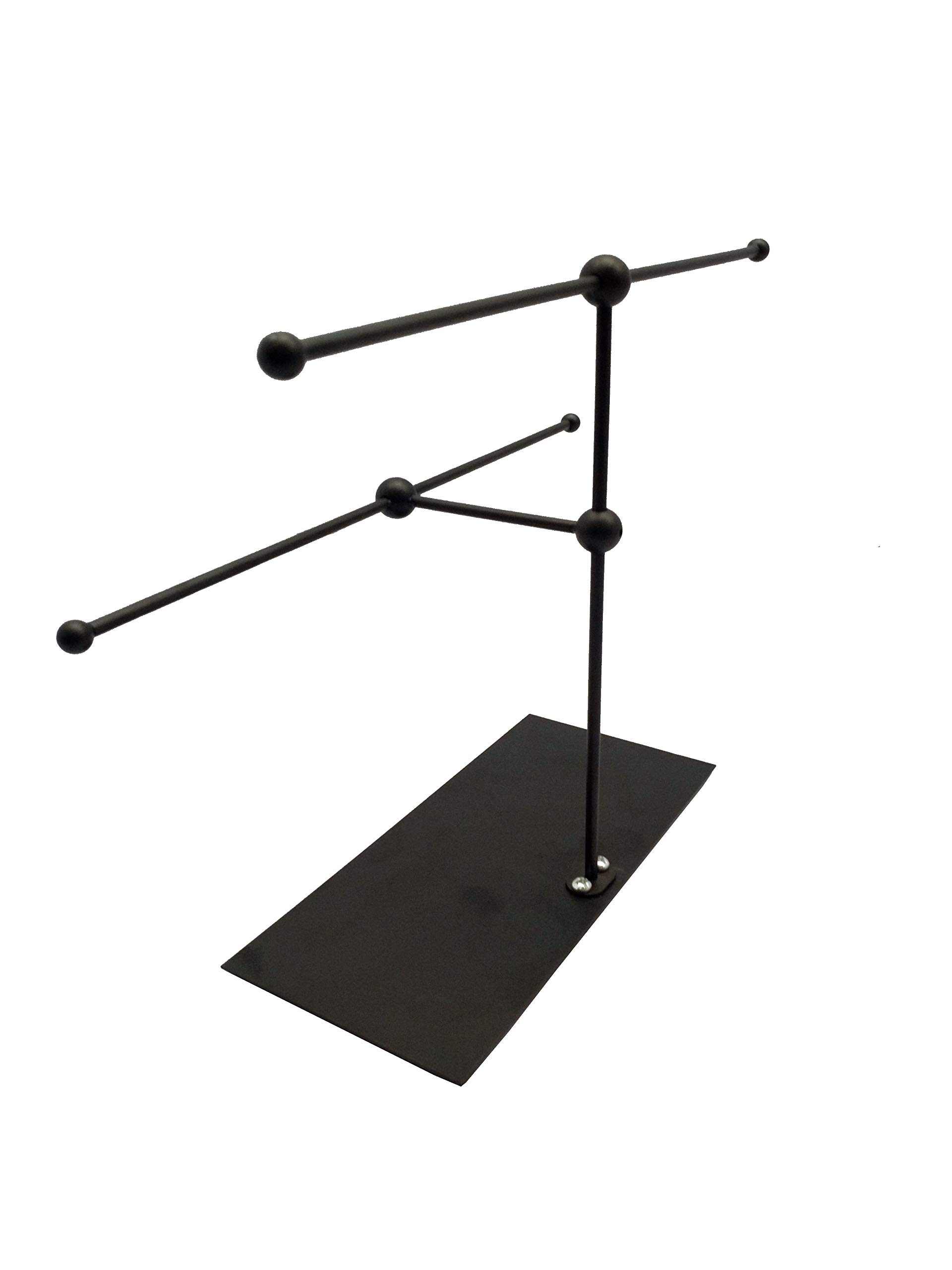 Only Garment Racks Matte Black Adjustable Three Bar Necklace Display