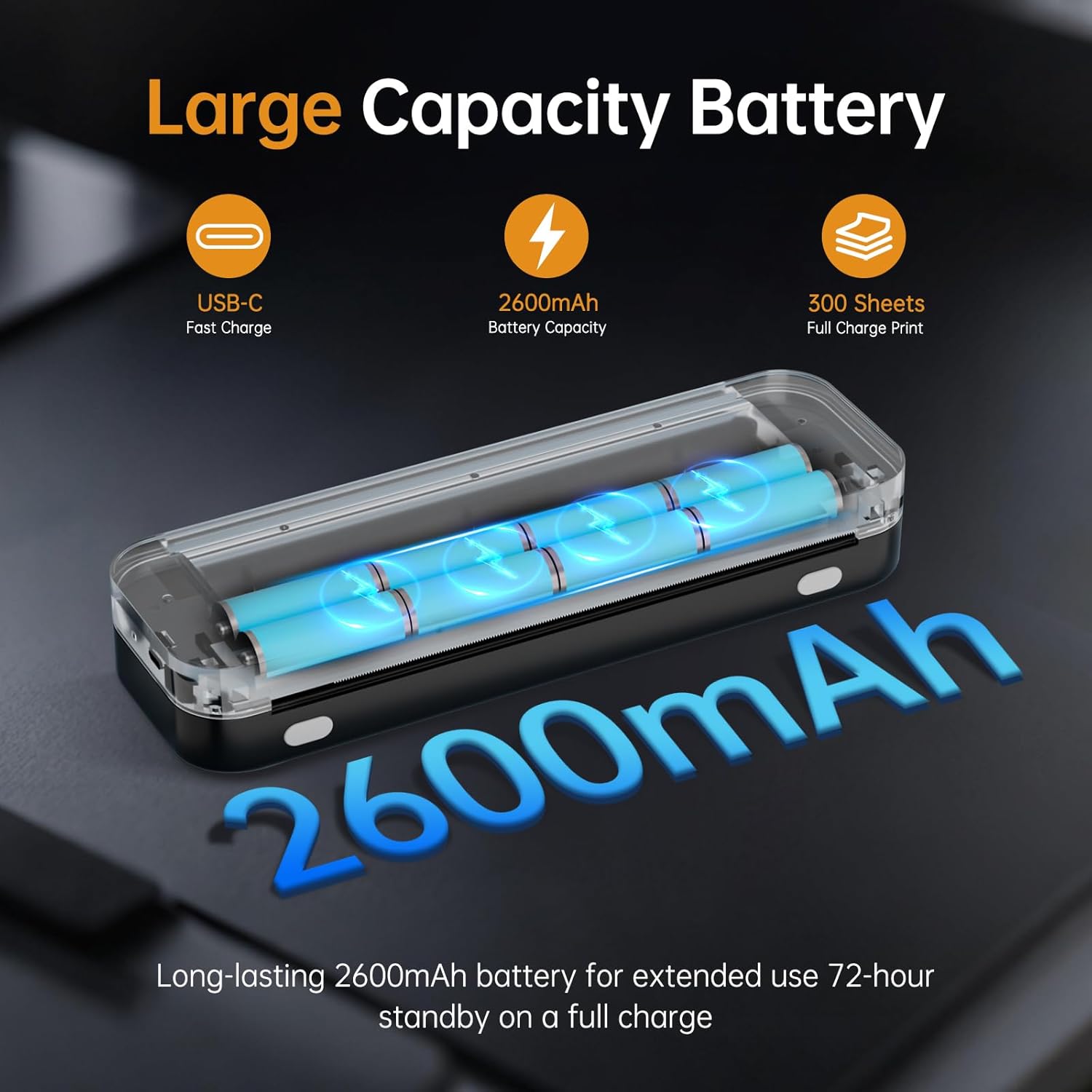 Portable Printers Wireless for Travel,Inkless Thermal Bluetooth Mini Printer Compatible with Android,iOS&Laptop,Support 8.5" X 11" US Letter&A4,Portable Small Mobile Travel Printer for Home,Office