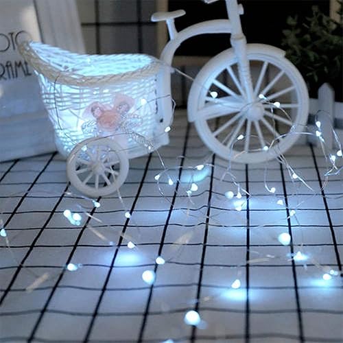 Miniatura 8 de YJFWAL Paquete de 12 luces LED de 10 pies y 30 luces LED, impermeables, luces de hadas estrelladas, funciona con pilas, alambre de cobre estrellado