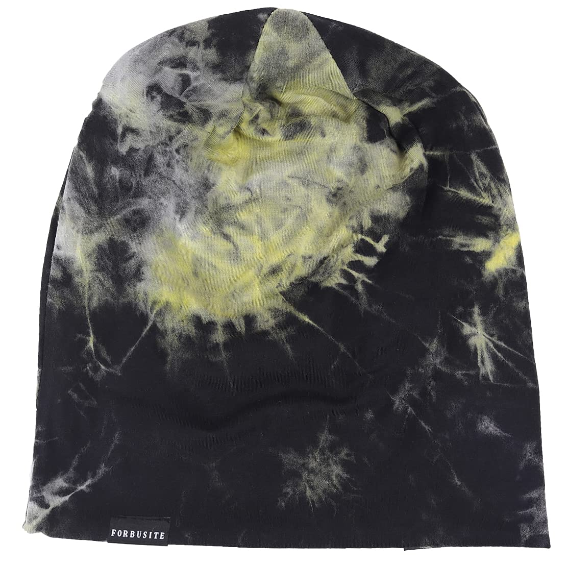 PGTen Men's Slouchy Beanie Summer Thin Skull Cap Baggy Oversize Knit Hat (Ink Yellow)