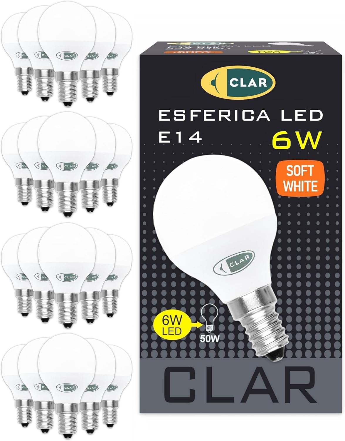 CLAR, E14 LED Light Bulb, E14 LED Light Bulb Warm White, Small Screw Light Bulb, Warm Light Bulb, SES E14 Bulb