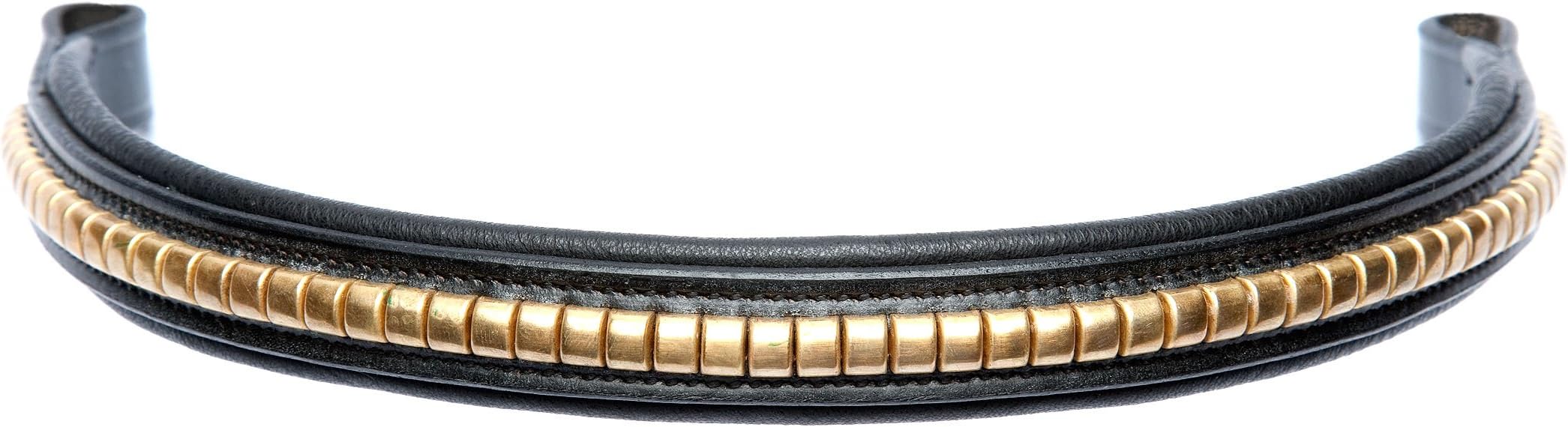 Cwell Equine Browband Brass Clincher Great Quality hand made Black/Brown (PONY 14", BROWN)