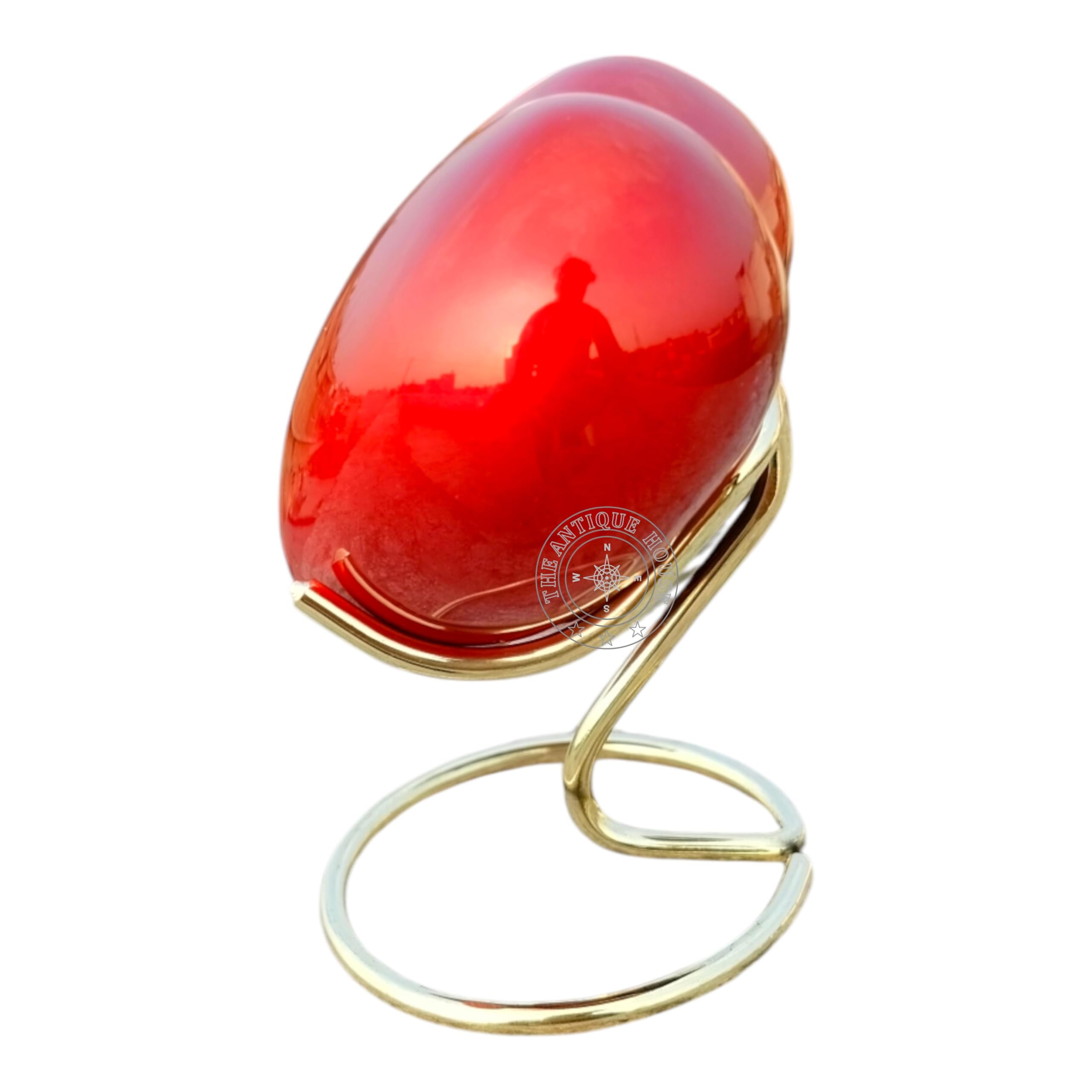Urna de cremación para cenizas, urna de corazón rojo con caja roja y soporte de latón, mini urna conmemorativa para mascotas para tu ser querido