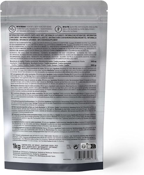 HSN Micronized Creatine Monohydrate 1 kg | 100% Pure, Unflavored | Vegan, Gluten Free and No Additives | High Solubility and Maximum Purity | Does Not Include Doser - 2