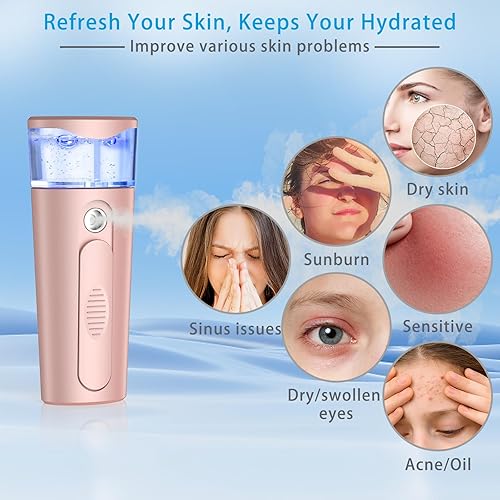 Miniatura 2 de Withthesun Nano Facial Mister Humidificador de atomización Hidratante Cool Mist Vapor facial 0.9 fl oz Tanque de agua visual hidratante e hidratante