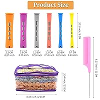 Vista 3 de 120Pcs Hair Perm Rods Set, 6 Sizes Plastic Hair Cold Wave Rods, Heatless Perming Rods Hair Curlers Rollers with Pintail Comb for Long Short Straight