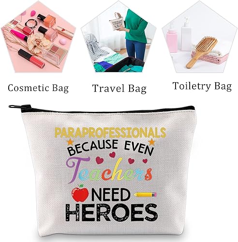 Miniatura 5 de MBMSO Bolsa de maquillaje paraprofesional porque incluso TCH necesita héroes regalos de agradecimiento paraprofesional regalos de paraeducador