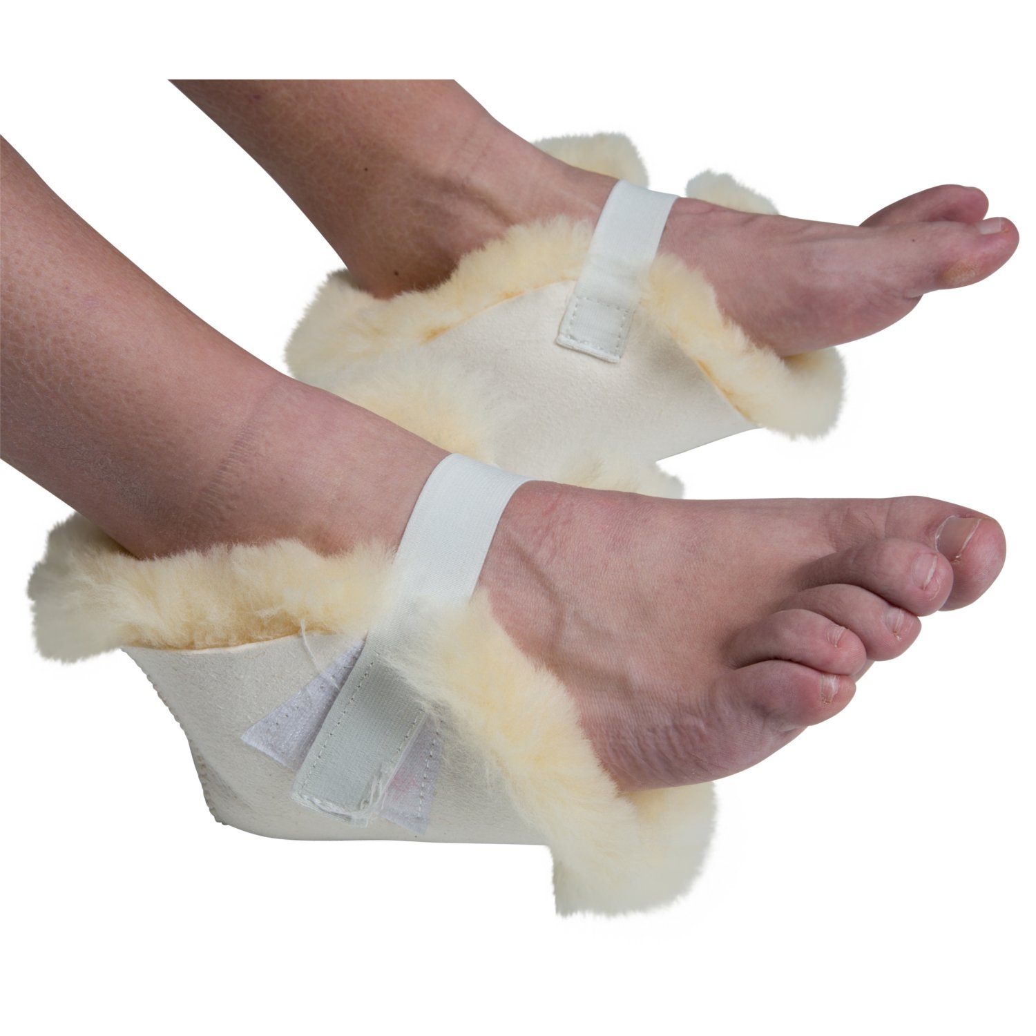 PCPSheepskin Pressure Relief Sores Heel Protectors, White