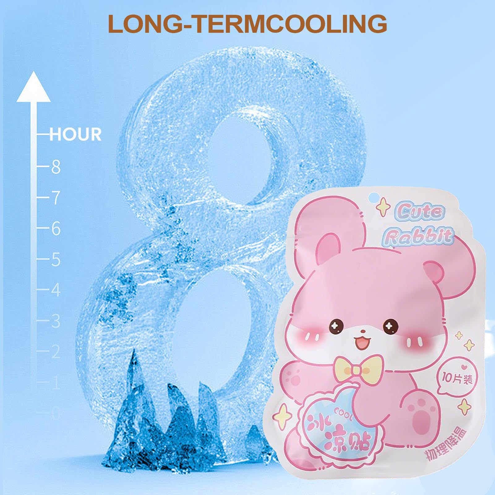Patch di gel rinfrescante | Gel di raffreddamento per le giornate calde, 10 fogli di design divertente per alte temperature, ideale per attività all'aperto sportive