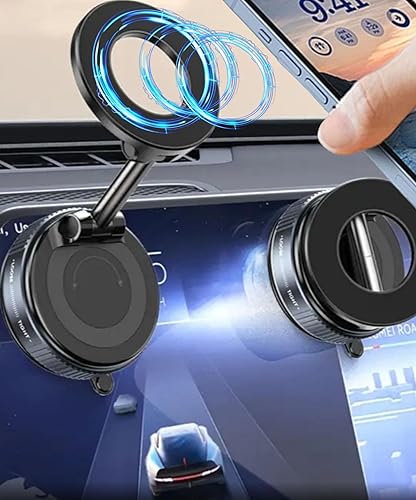 Miniatura 2 de Soporte magnético de alta calidad para teléfono, succión al vacío de 96 libras, diseño compacto plegable, rotación de 360, compatible con MagSafe,