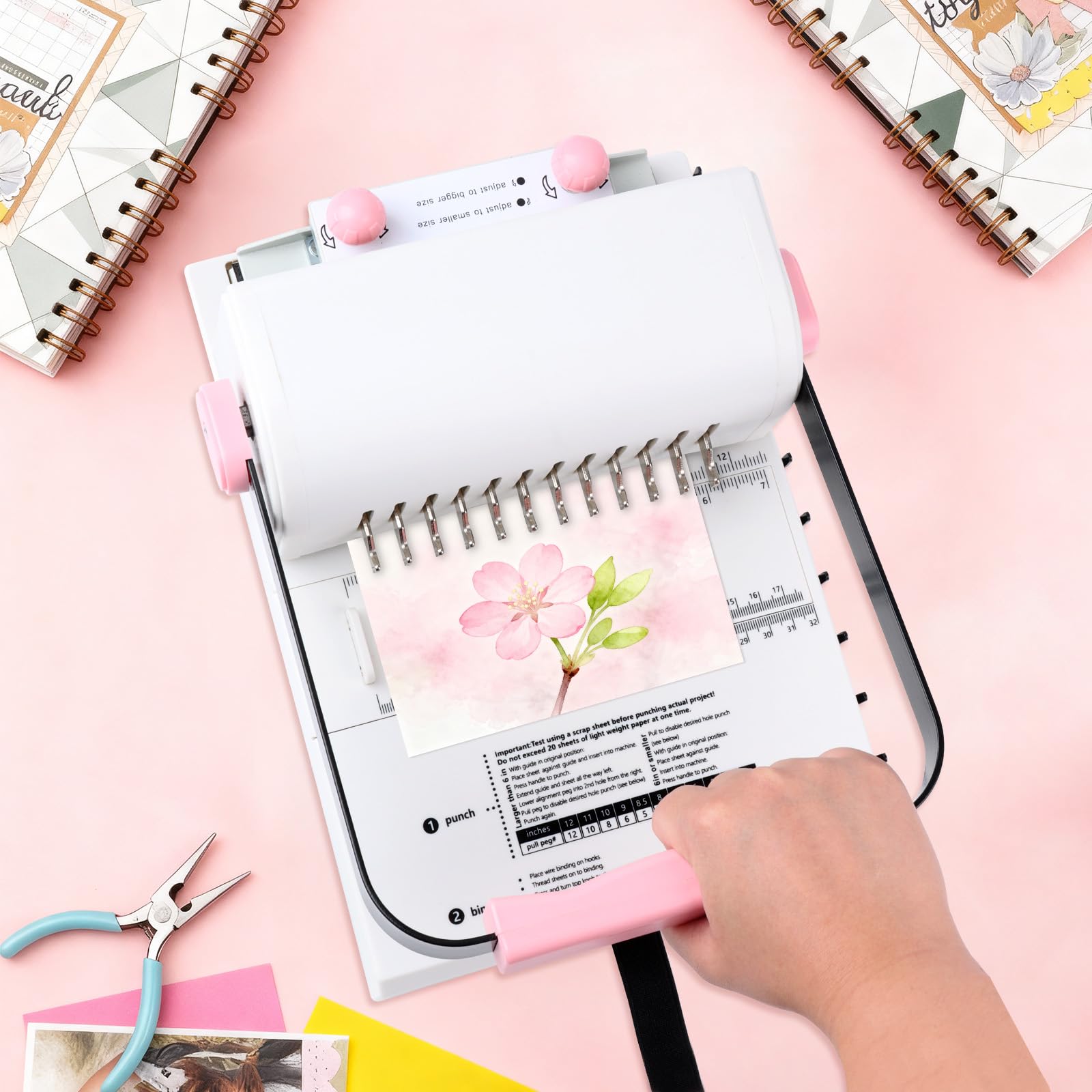 Cinch Book Binding Machine with Slide Ruler Compatible with Wire or Spiral Coils, Make Professional Thick Books,Notebooks,Calendars and More