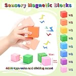 TOKBLOK 40Pcs Rainbow Magnetic Building Blocks STEM Toys for Kids Ages 3+ | Autism Montessori Sensory, 2.5cm Magnet Cubes, Preschool Learning Educational, Sensory Stacking Toys, Gifts for Girls & Boys