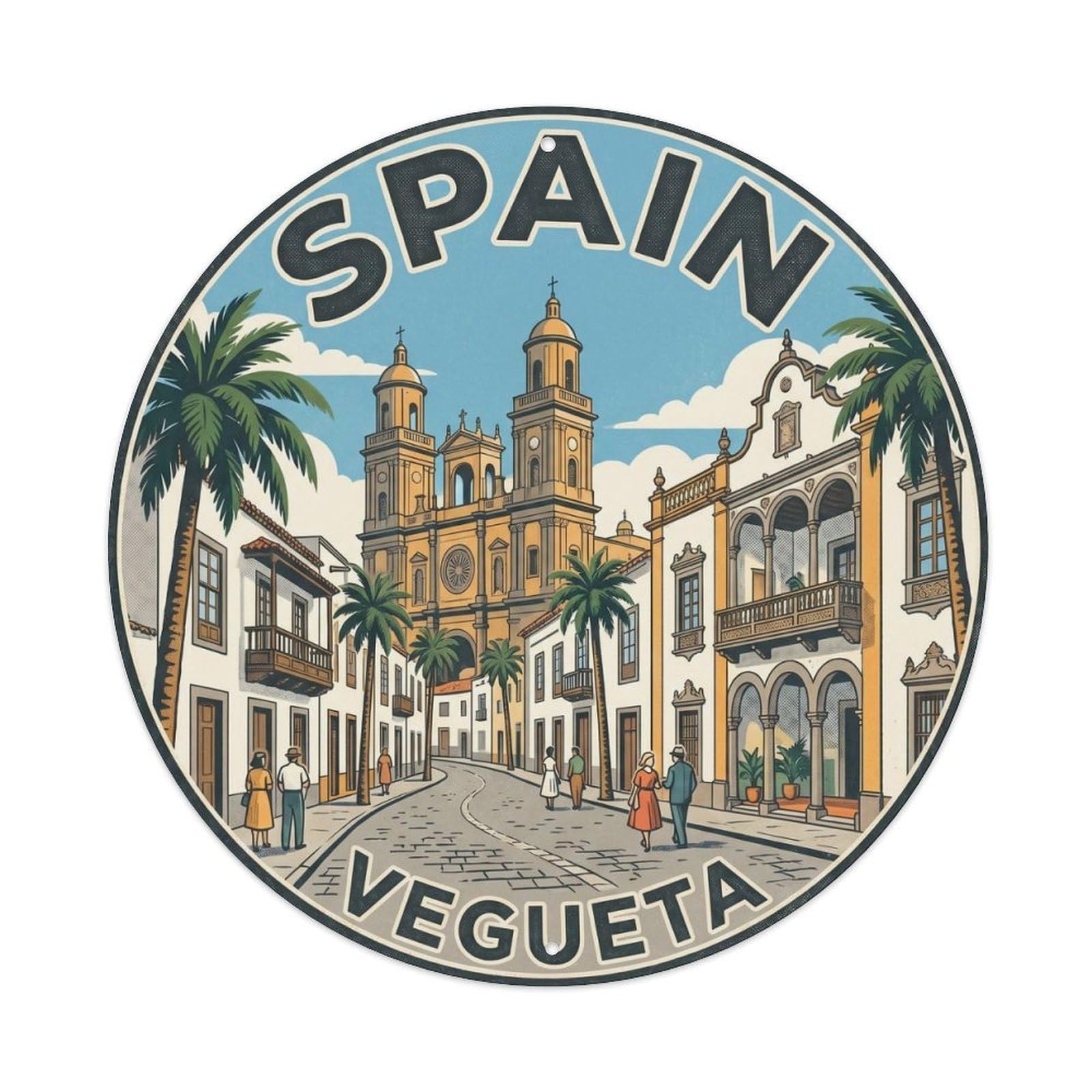 Gran Canaria Vegueta Spain City Landmark Destination Metal Tin Sign
