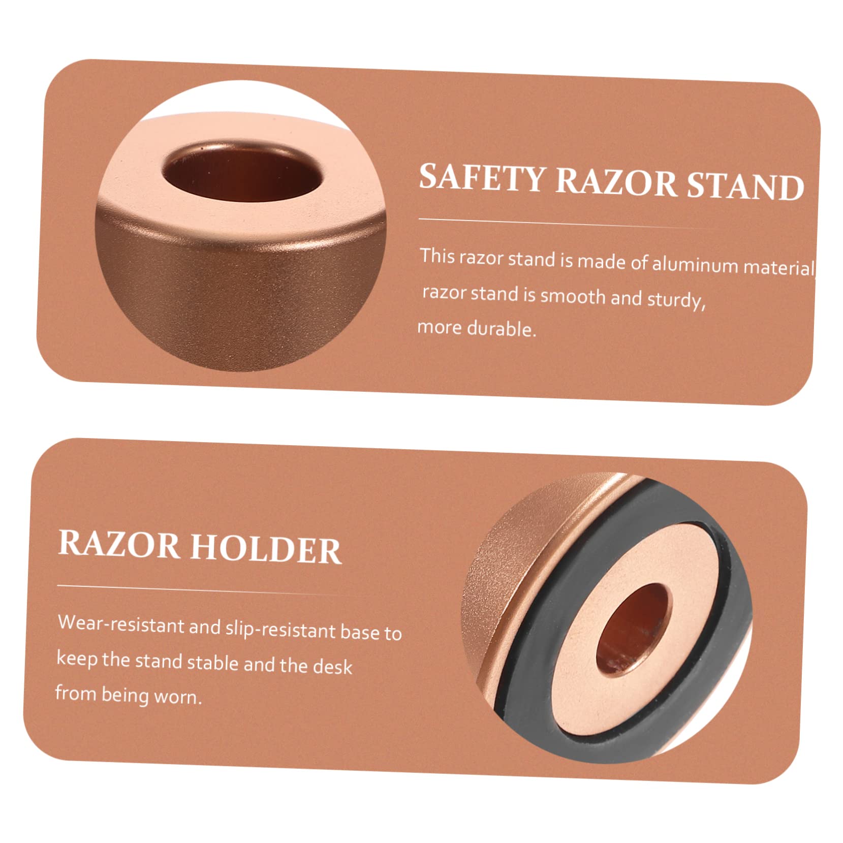 BELLIFFY Vintage Shaving Razor Stand Sturdy Aluminum Holder for Bathroom Supplies