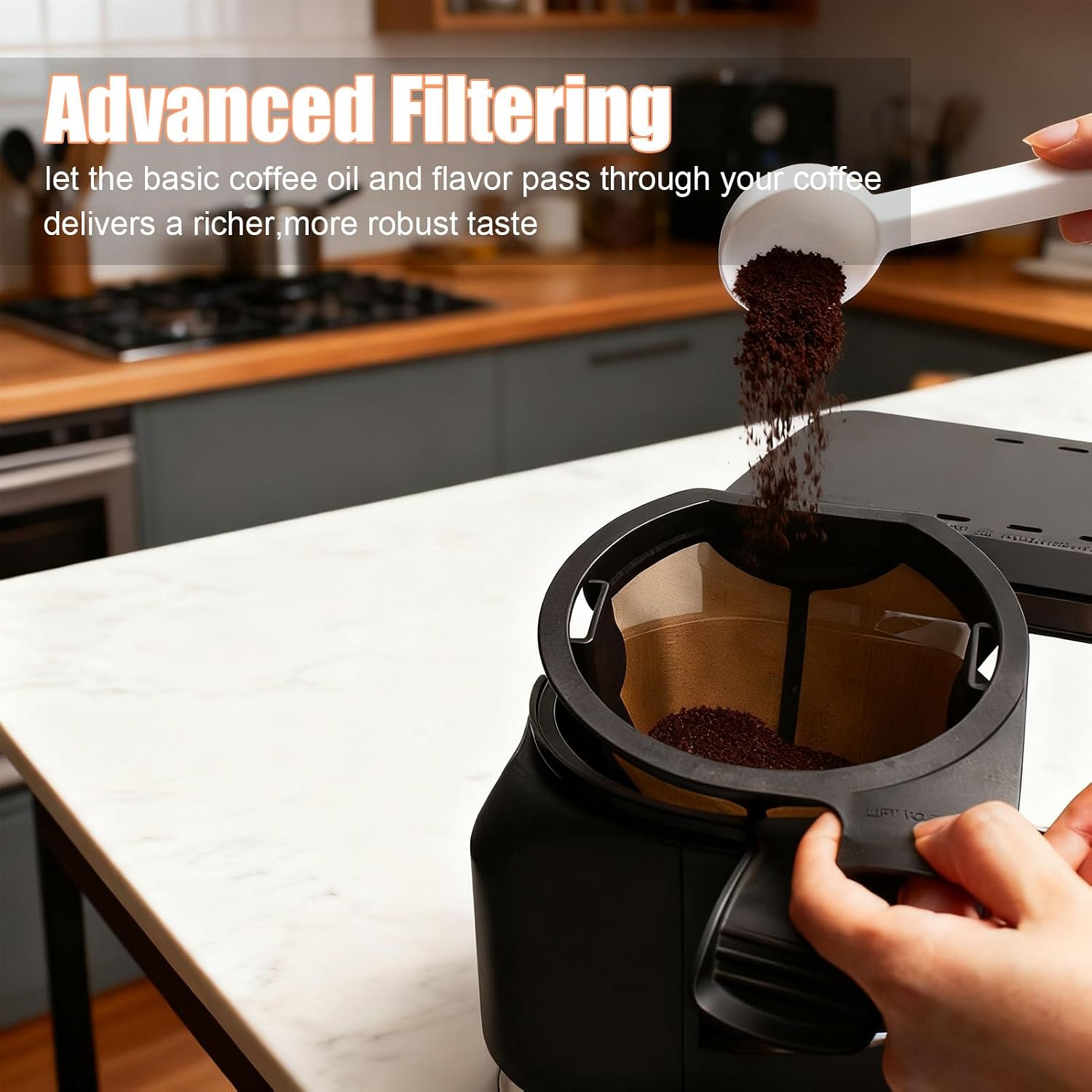 Reusable Coffee Filters, Washable Cone Coffee Filter Basket Replacement Coffee Maker Filters for CF09X CF097 CF090 CF091 Permanent Coffee Filters