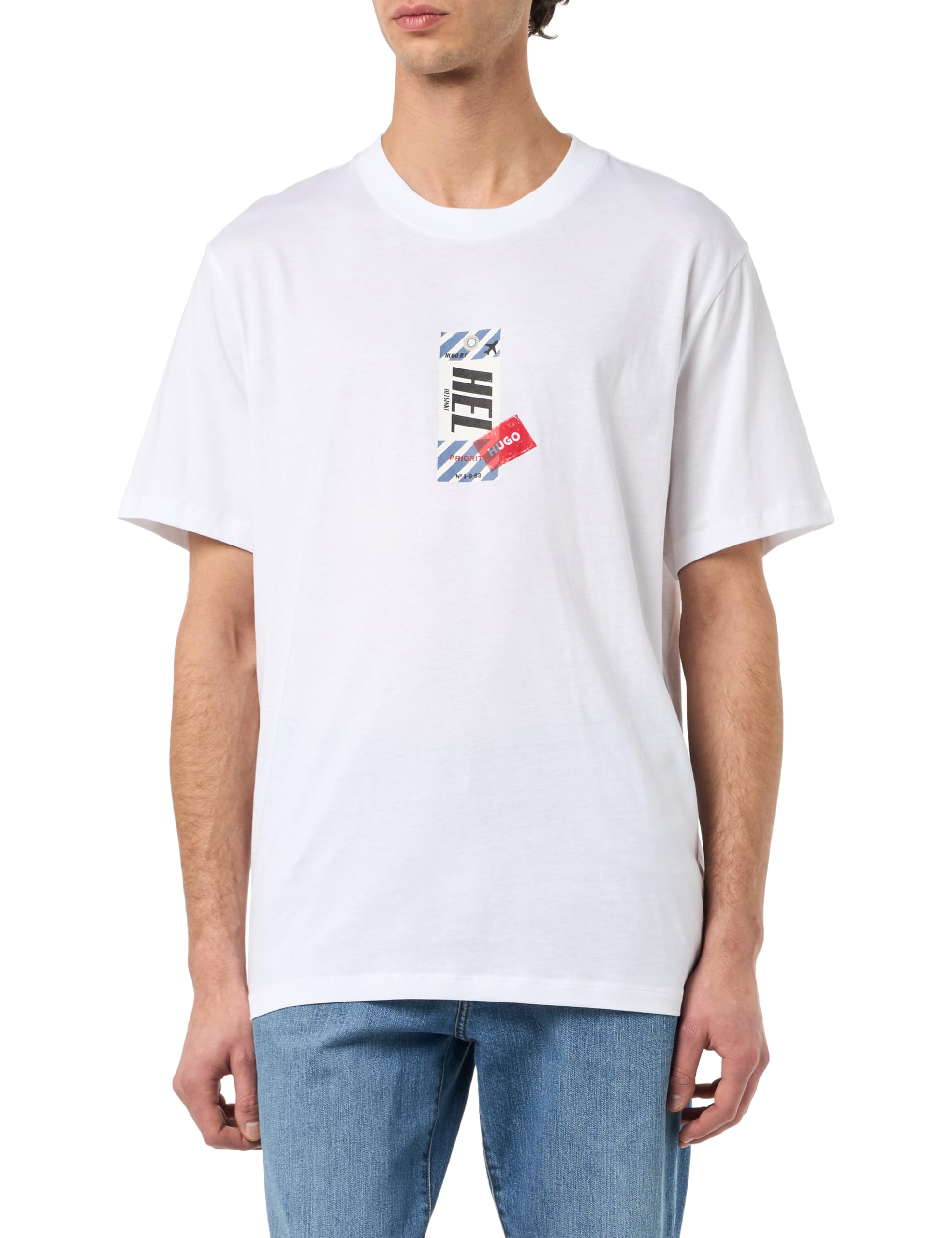 HUGO Men's Ditroso T Shirt, White100, XL