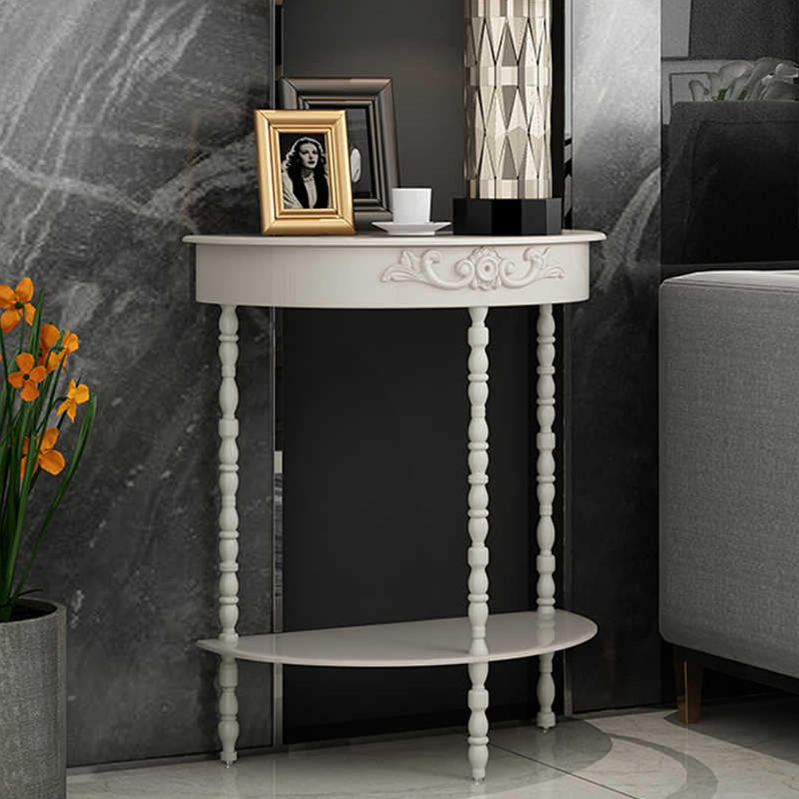 Mesa auxiliar pequeña para sala de estar con diseño rústico de madera