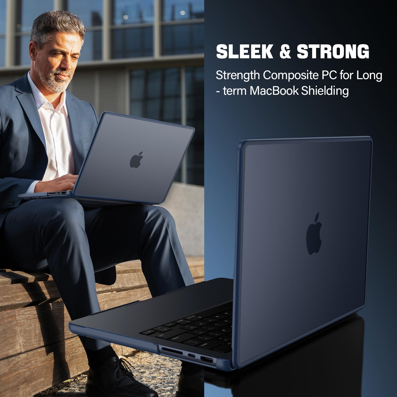 Etui do MacBook Air 13,6 cala M4 M3 M2 2025-2022, model A3240 A3113 A2681, [etui zapobiegające pozostawianiu odcisków palców z odporną na pęknięcia krawędzią z tworzywa TPU], twarde etui