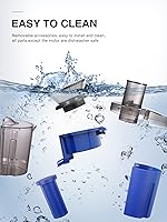 Vista 6 de Qcen Máquina exprimidora, extractor de exprimidor centrífugo de 500 W con boca ancha de 3 pulgadas, canal de alimentación para frutas y verduras