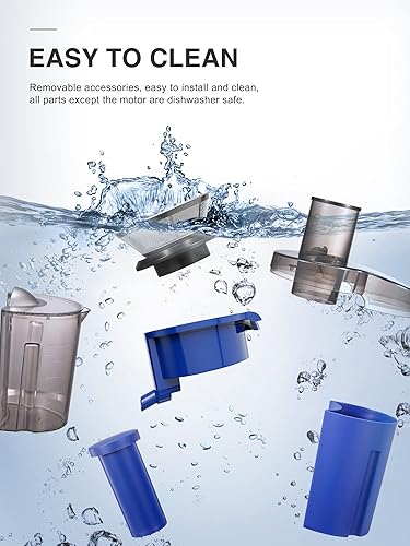 Miniatura 6 de QCen Máquina centrífuga del exprimidor azul y paquete de la botella de cristal 6PCS