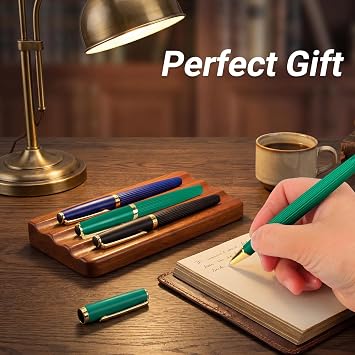 Luxury Rollerball Pen Smooth Writing Ball Point Pen, Premium Journal Pens with Schmidt Refills, Elegant Pen Gifts for Business Birthday (Black)