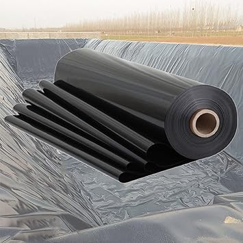 Image lxiluv Black Pond Liner density Polyethylene Material Pond Liner 10x 14m Pond Skins Liner for Small Ponds, Fish Ponds, Fountains and Waterfalls,water Garden,9×10m