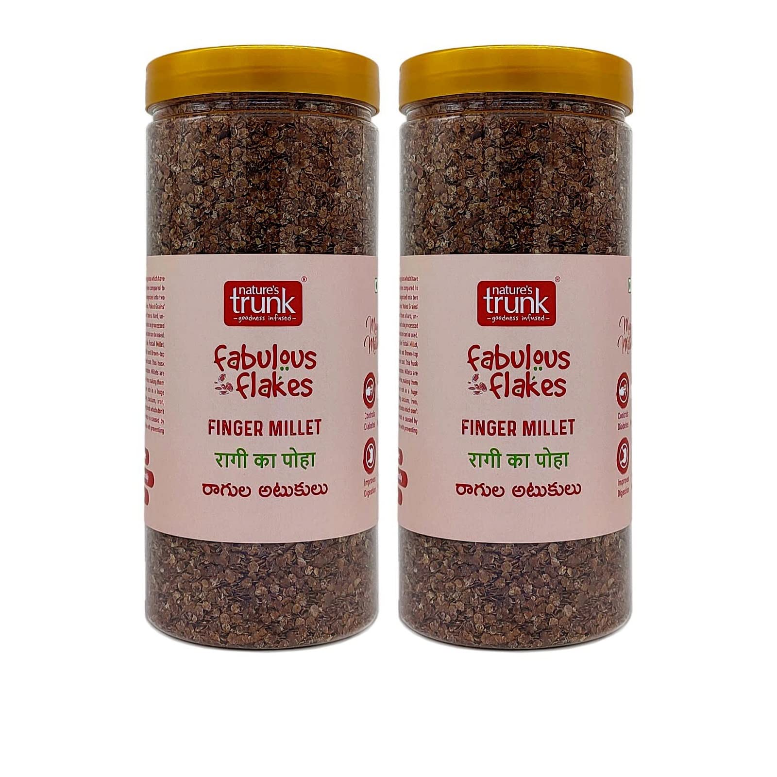 Natures Trunk - Finger Millet Flakes (Ragi Flakes) | Rich in Fiber, Gluten Free & Nutrients | Nachni Flakes | Mandua Flakes | Kurakkan Flakes | Cereal Flakes | Pure, Natural, and Healthy - 450G (Pack of 2) (B0BQM7YP5V) Amazon Price History, Amazon Price Tracker