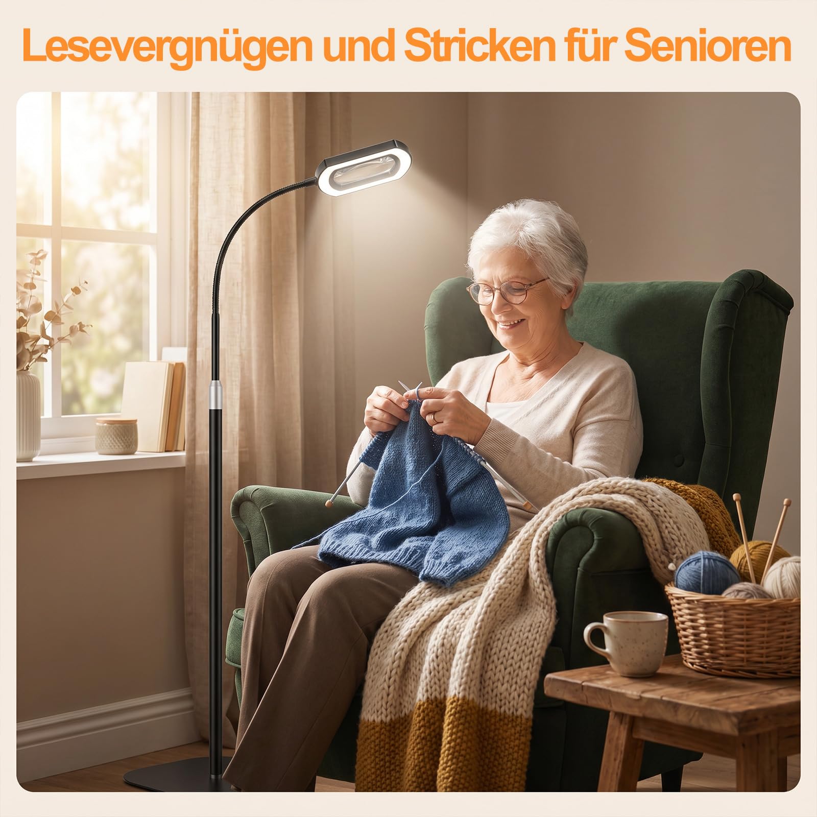 10X Lupenleuchte mit Licht und Standfuß - LED Schwanenhals Standlupe Klemme | 3 in 1 Lupenlampe 5 Farbmodi Stufenlos Dimmbar,142cm Höhenverstellbare Schreibtischlampe mit Lupe für Senioren Lesen Handwerk