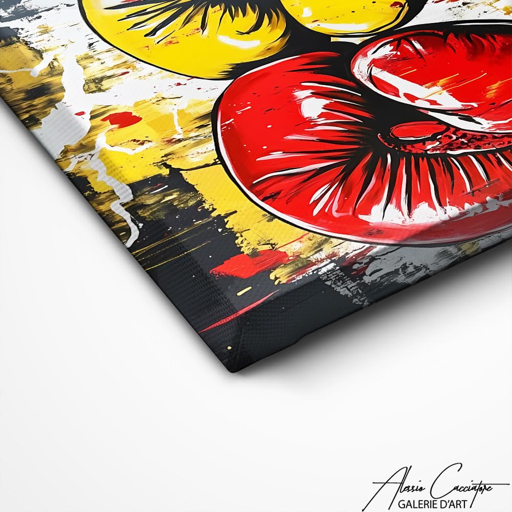 Tabella Guanti da Boxe - Poster decorazione da parete Sport - Stampa su tela astratta moderna - Quadro pop art con cornice, decorazione da parete motivazione - decorazione per camera da letto