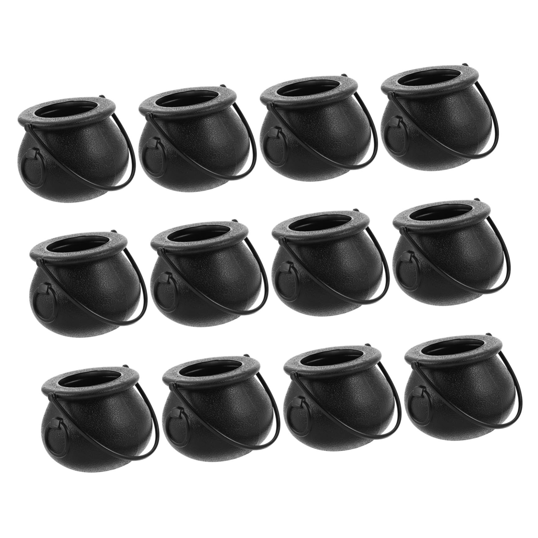 Seaux à bonbons Halloween petits chaudrons noirs pour décoration table fête et bonbonnière