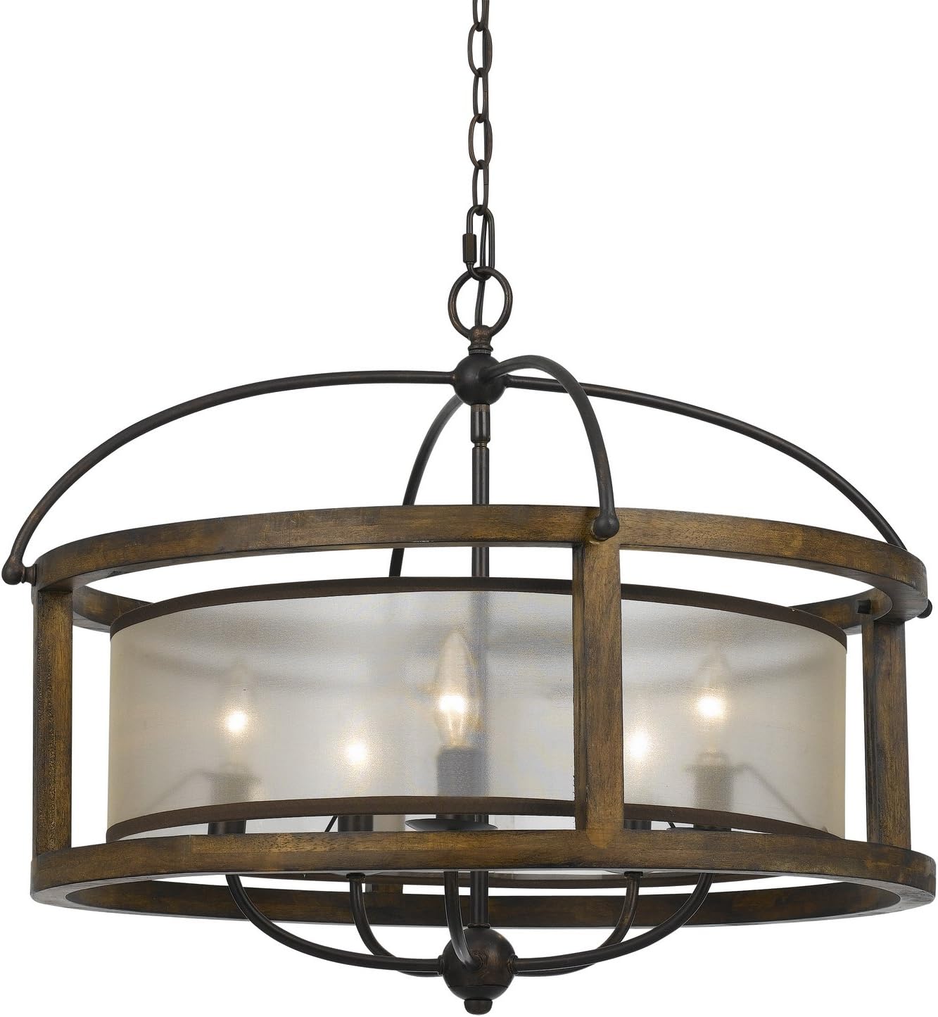 Cal Lighting FX-3536/5 Restoration Five Light Chandelier from Round Collection in Bronze/Dark Finish, 26x26x20.50