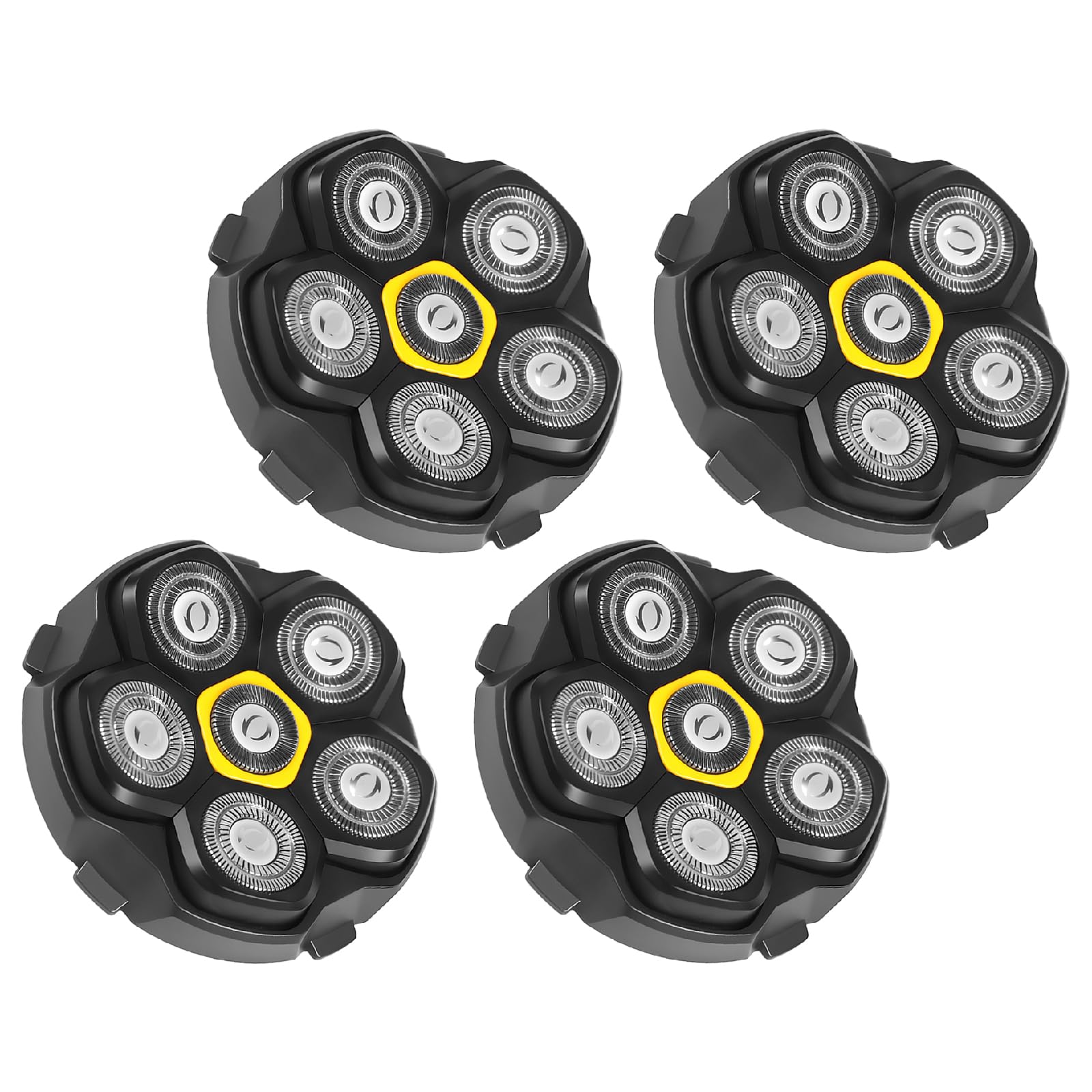 Cabezales de afeitar magnéticos de 6 cuchillas de repuesto para muchas máquinas de afeitar eléctricas magnéticas 6D, compatibles con DOAO, Kensen, JoyKoi y Kibiy. (4 piezas)