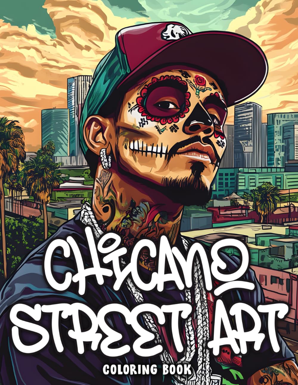Chicano Street Art Coloring Book: Barrio Vibes Coloring Pages featuring Mexican Lowrider Culture and Urban Murals Illustrations, Perfect for Adults Teens Relaxation