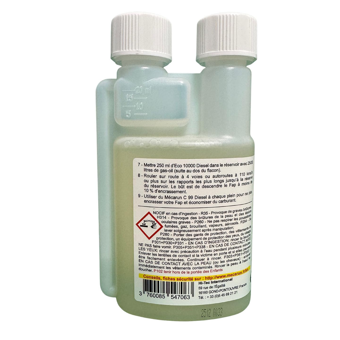 MECA-RUN - KN Nettoyant FAP et SCR - 250ml + Seringue d'injection - Traitement Professionnel de Décrassage des Filtres à Particules et Catalyseurs SCR - MECARUN