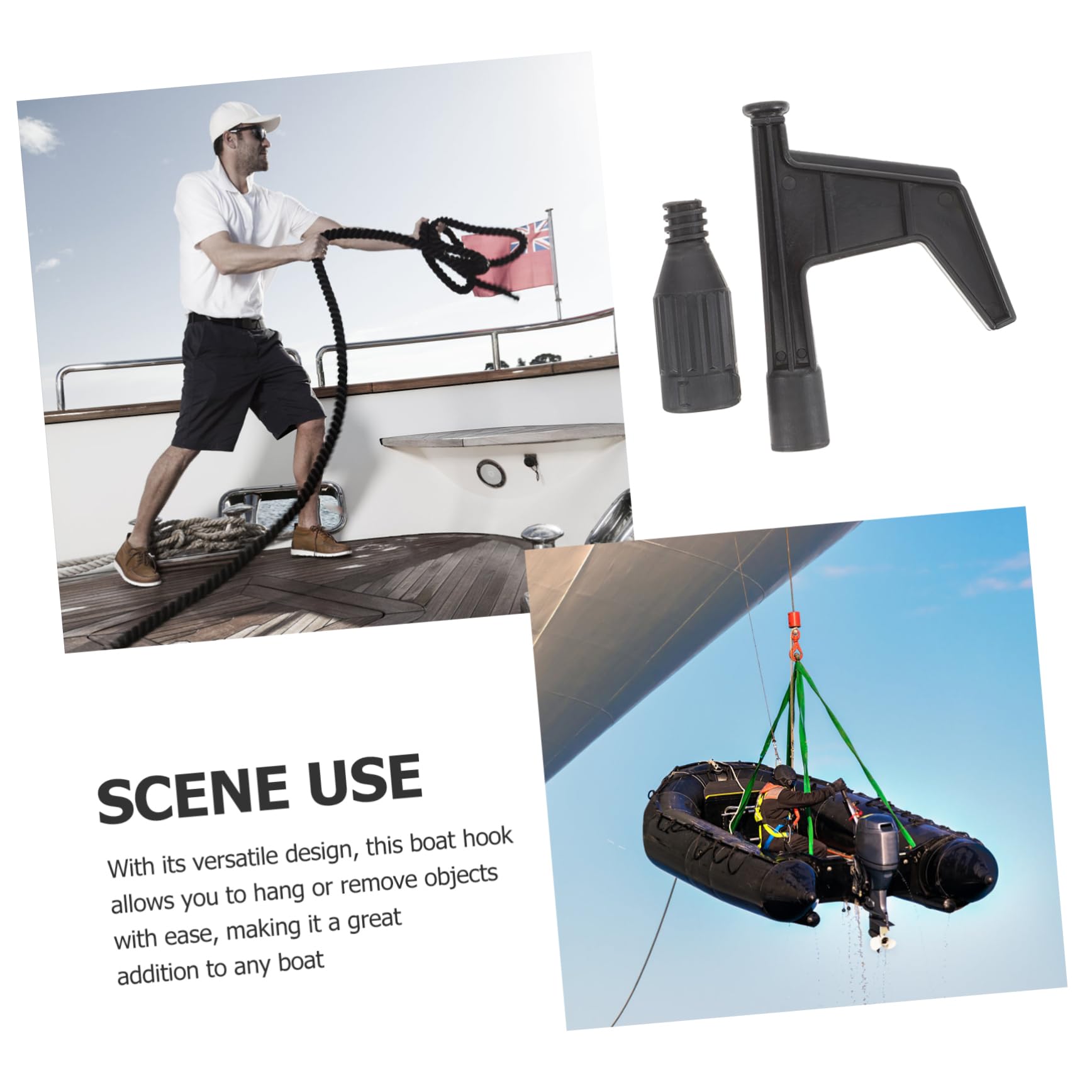 Milisten Sturdy Boat Dock Hook Pole Portable Boat Hook for Yacht Garden School Easy to Use and Maintain Accessories