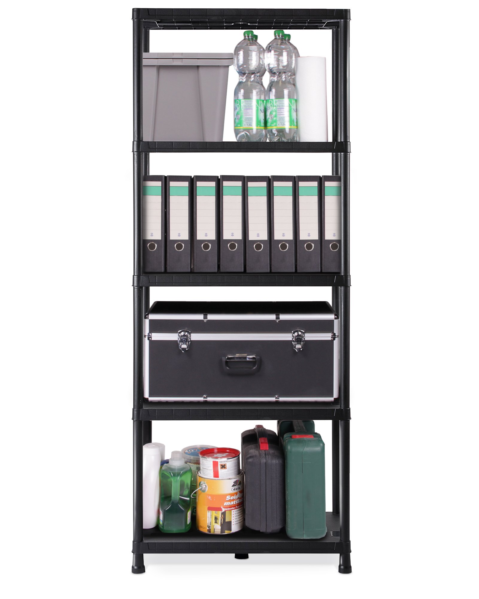 Ondis24 Steckregal 71x35x180 cm Kunststoffregal bis 180 kg | Lagerregal, 15 Zoll Schwerlastregal, bis zu 180 kg belastbar