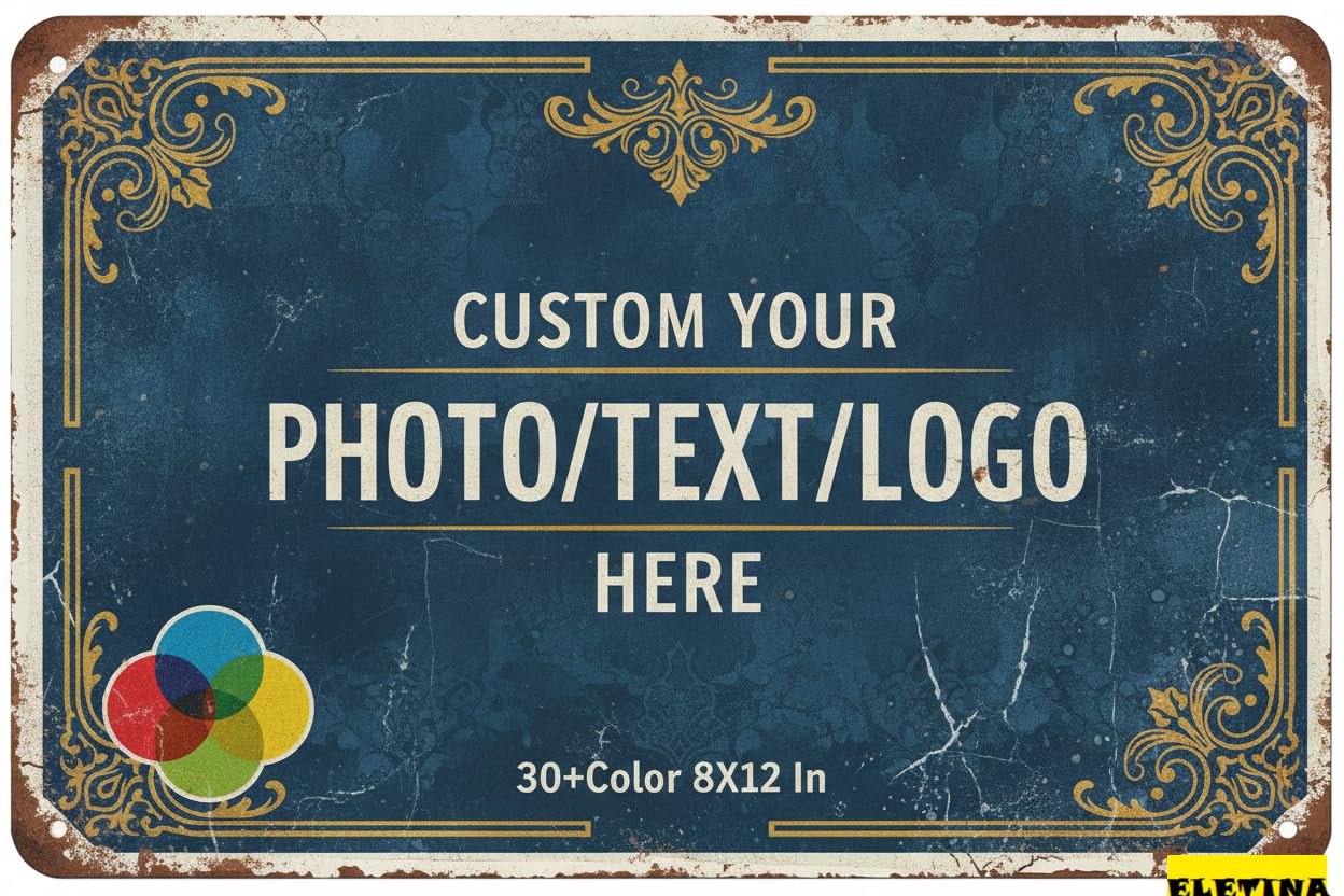 Personalized Sign for Man Cave Custom S, Personalized Aluminum With Your Photo Text Logo Office, Business, Workplace, Office, Home, Delivery S, 8x12 Inch Private Property Decorative