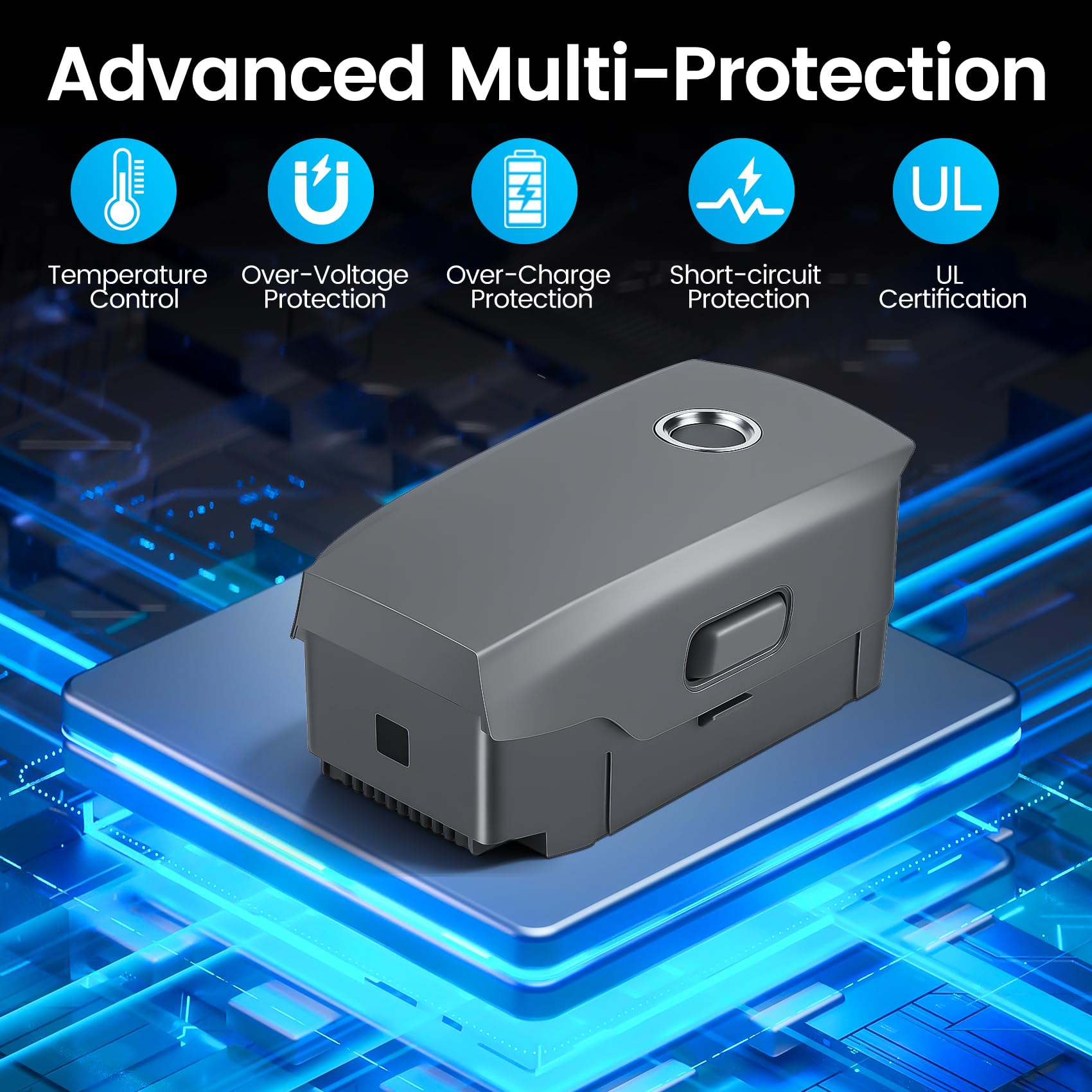 1 batteria di volo intelligente ricaricabile da 3850 mAh 15,4 V per DJI Mavic 2, Mavic 2 Pro, Mavic 2 Zoom, Mavic 2 Enterprise Advanced Drone, 30 minuti max tempo di volo batteria